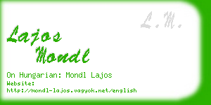 lajos mondl business card